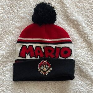 Mario Knit Beanie Hat - Red and Black